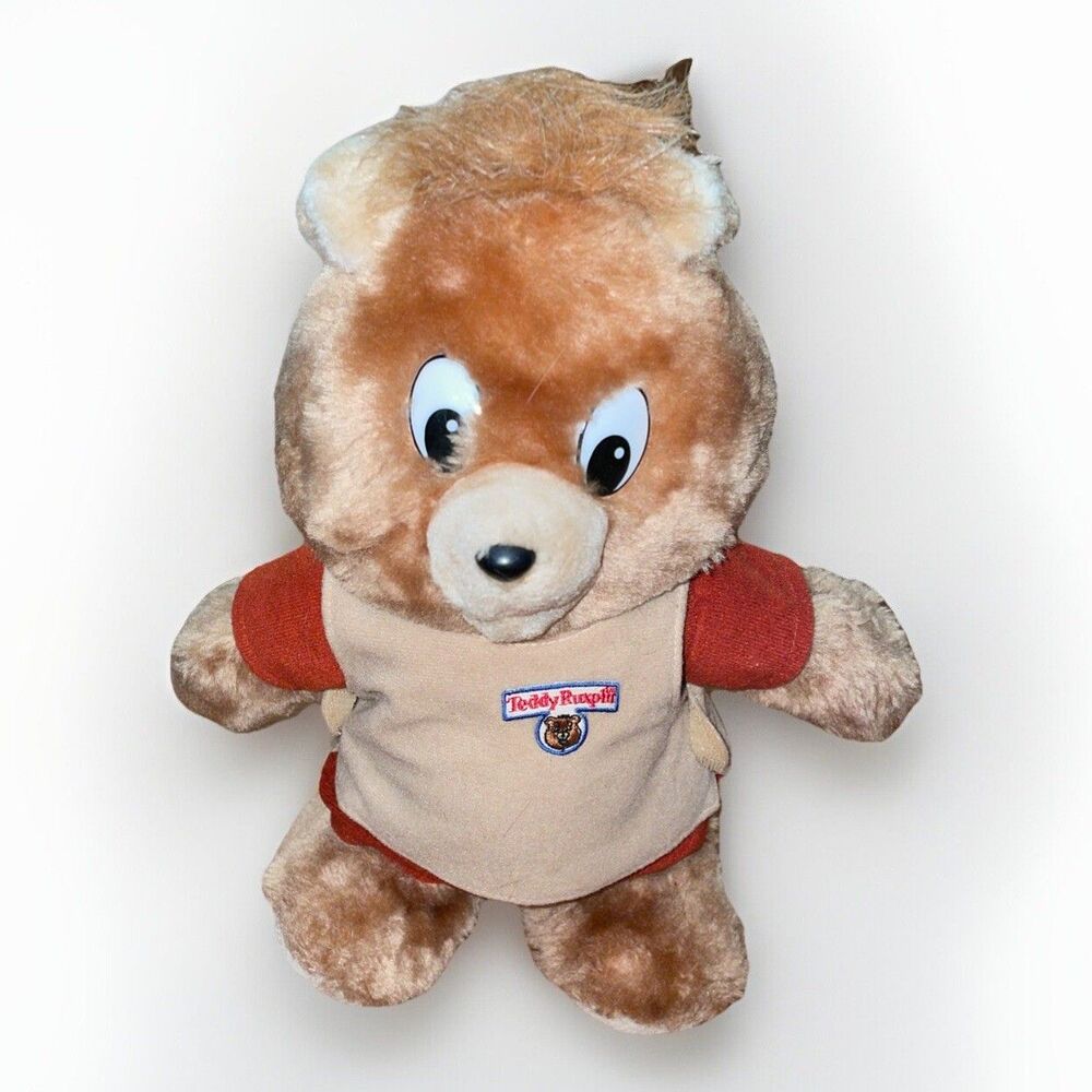 Teddy Ruxpin Little Boppers VTG Bear Plush Doll 1985 Worlds Of Wonder For Parts